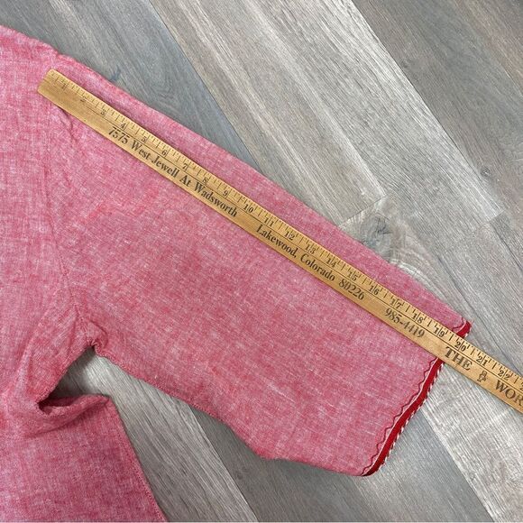 Victoria’s Essentials Linen Chambray Tunic Shirt Red XXL - Picture 14 of 14
